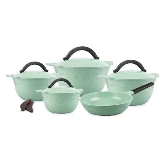 Mint Green Master Retro Set Of 4 Granite Pots And Pan