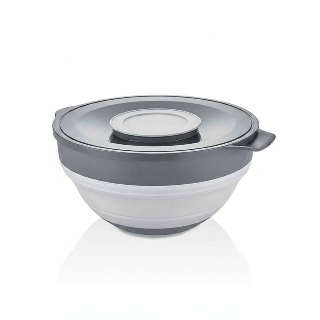 Qlux 2IN1 Collapsible Mixer Bowl With Lid-Grey