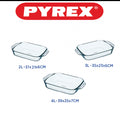 Pyrex Optimum Set of 3 Rectangular Glass Roasters – 2L, 3L & 4L