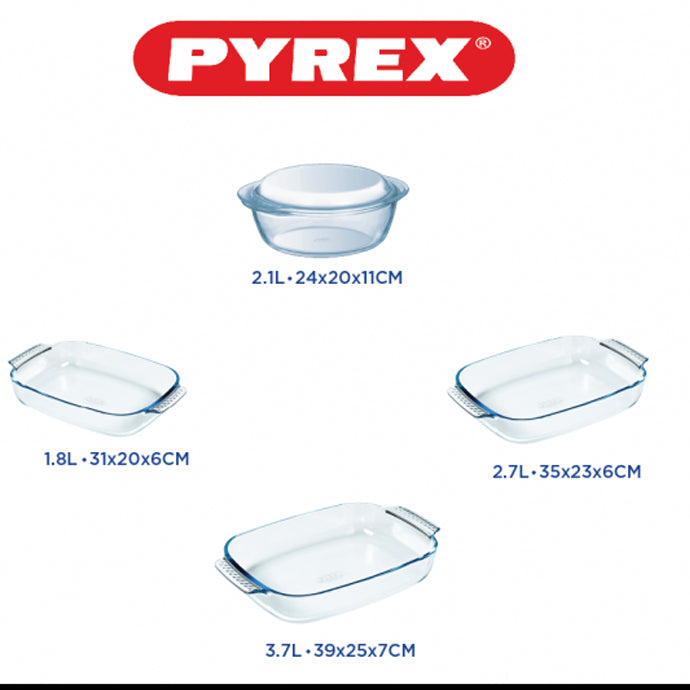 Pyrex Set of 5  Glass Bakeware & Oven Set – Made in France