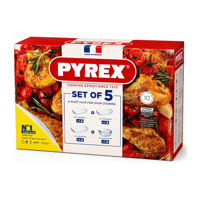 Pyrex Set of 5  Glass Bakeware & Oven Set – Made in France