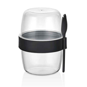 QLUX Snack & Shake Container with Fork– Made in Turkey