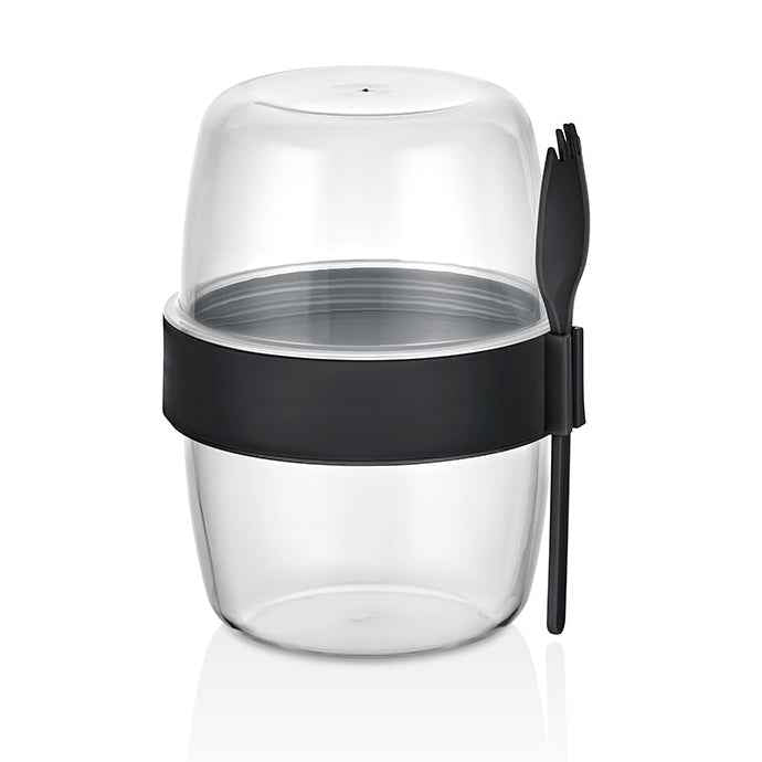 QLUX Snack & Shake Container with Fork– Made in Turkey