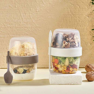 QLUX Snack & Shake Container with Fork– Made in Turkey