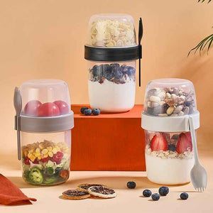 QLUX Snack & Shake Container with Fork– Made in Turkey