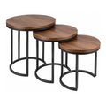 Modern MDF Side Table Set of 3 – Elegant Round Tables with Electrostatic Painted Metal Frame