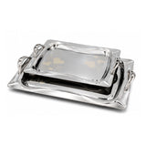 Florance Premium Stainless Steel 18/10 Serving Tray Set with Handles – Set of 2 (35 cm & 40 cm)