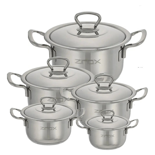 Zinox Classic Set Of 10 Pcs Stainless Pots (18/10 - 304)